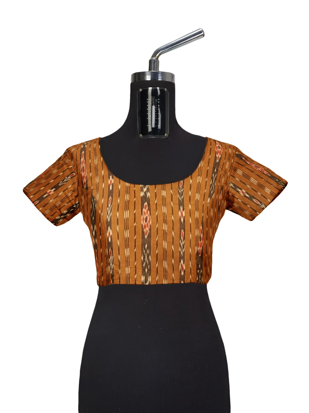 Black Cotton Odisha Ikat saree with cotton ikat blouse piece