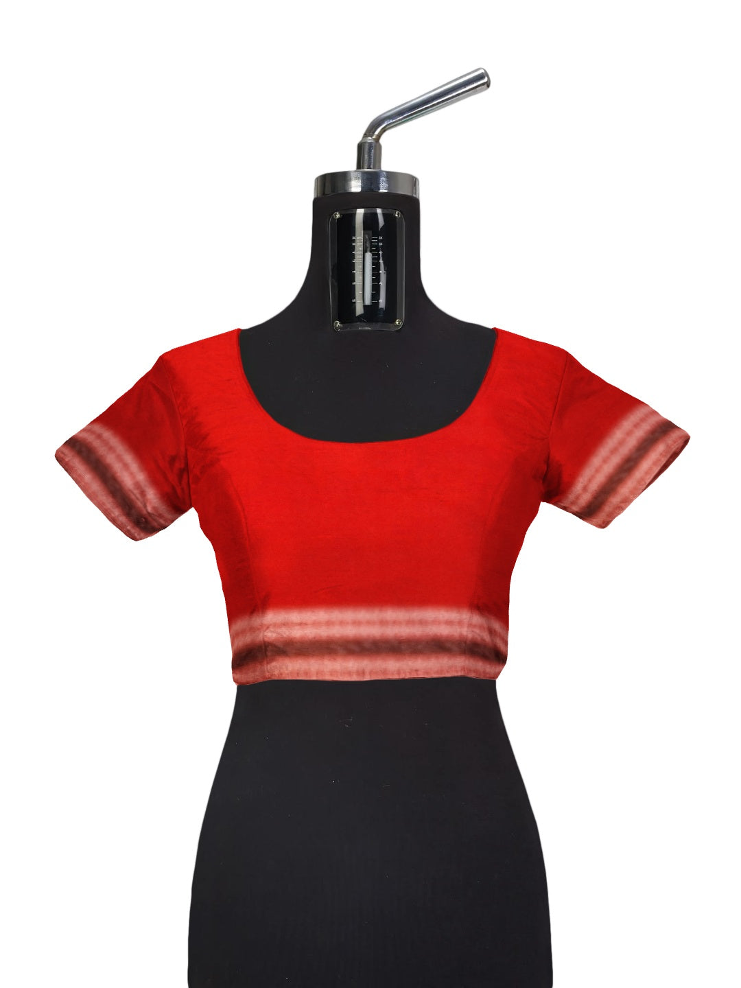 White with Red Green Cotton Odisha Ikat saree with cotton ikat blouse piece