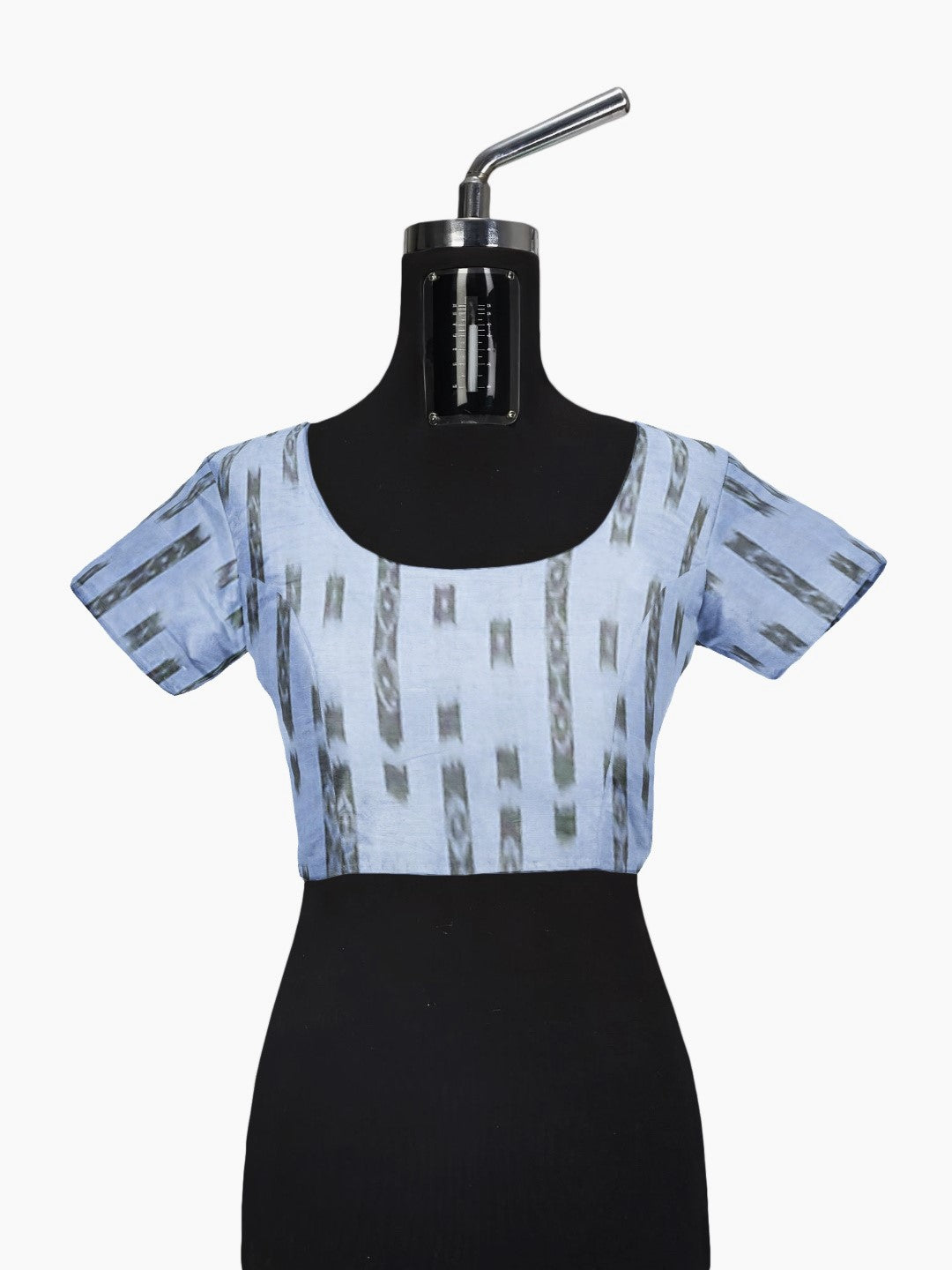 Grey Odisha Ikat saree  with cotton ikat blouse piece