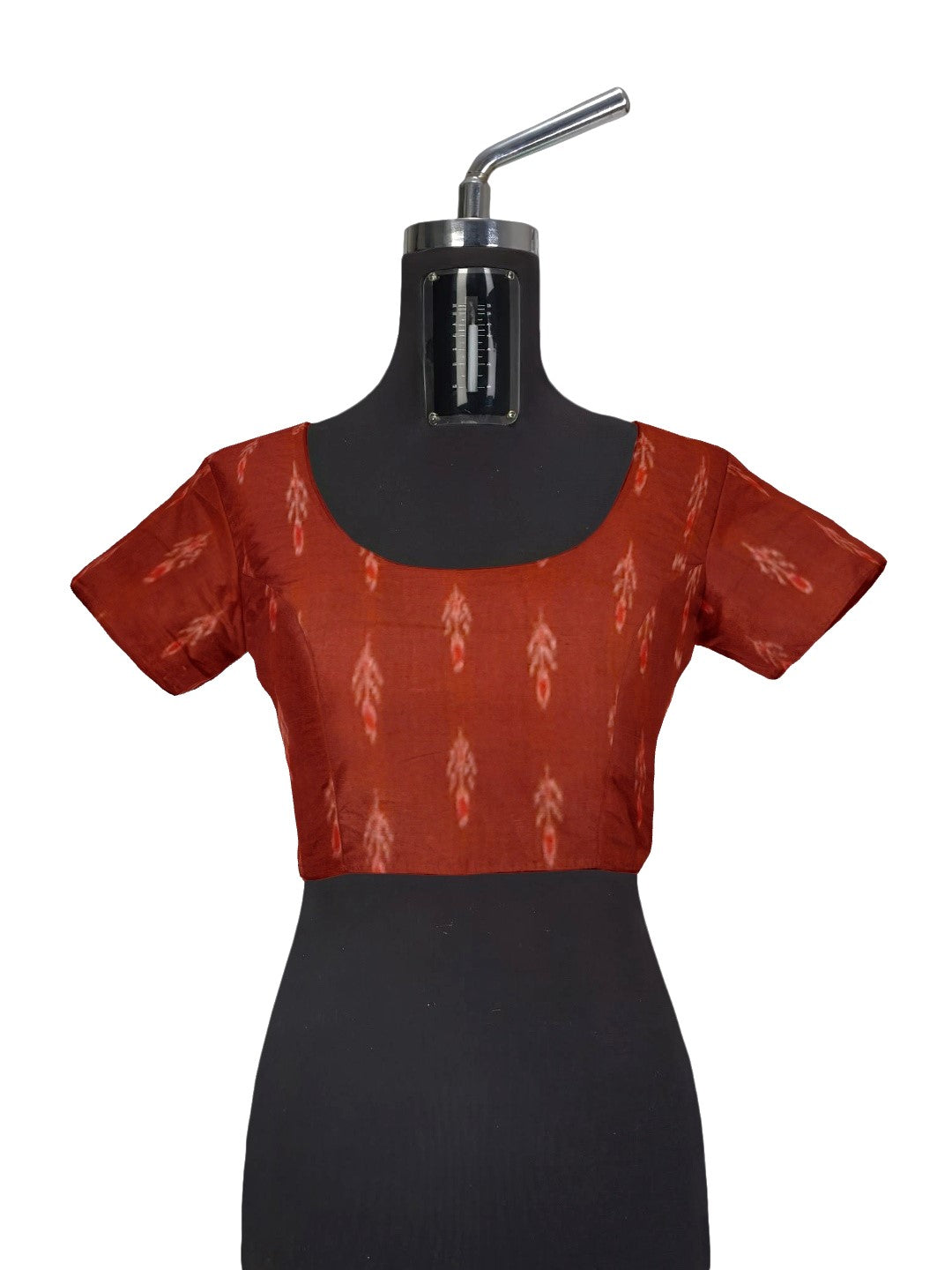 Beige checkered body Cotton Odisha Ikat saree with mix match cotton ikat blouse