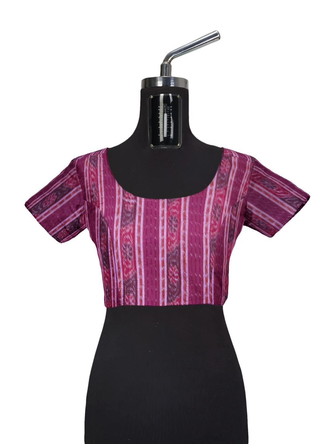 Maroon Cotton Odisha Ikat saree  with mix match cotton ikat blouse