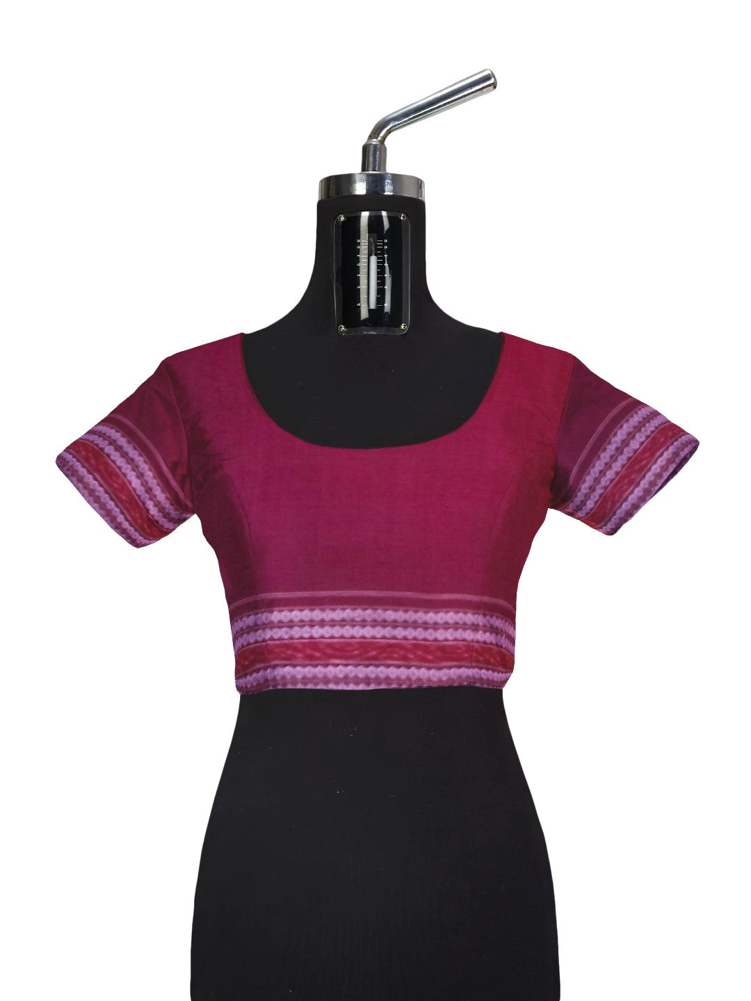 Pink with Maroon Cotton Odisha Ikat saree with mix match cotton ikat blouse piece