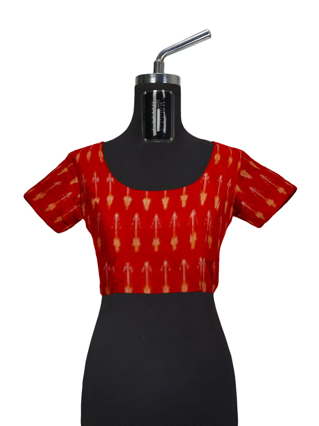 Mustard and Red Cotton Odisha Ikat saree  with mix match cotton ikat blouse piece