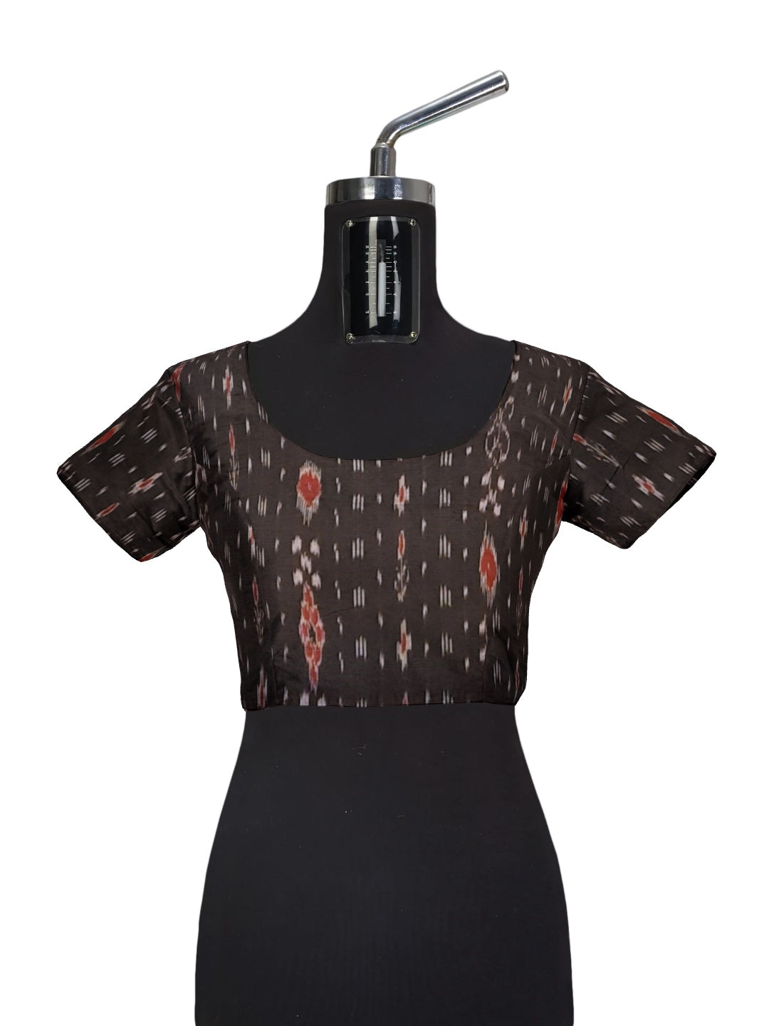 Pink with Black wide border Cotton Odisha Ikat saree with mix match cotton ikat blouse