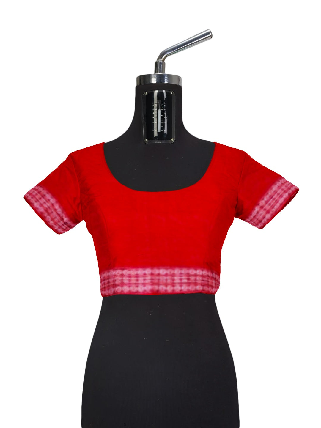 Red Cotton Odisha Ikat saree  with mix match cotton ikat blouse piece