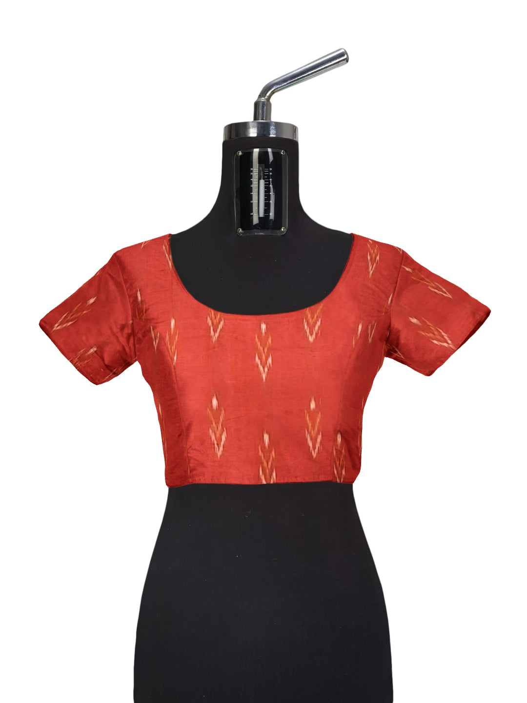 Black with Red colour cotton ikat Saree with mix match red cotton Ikat blouse