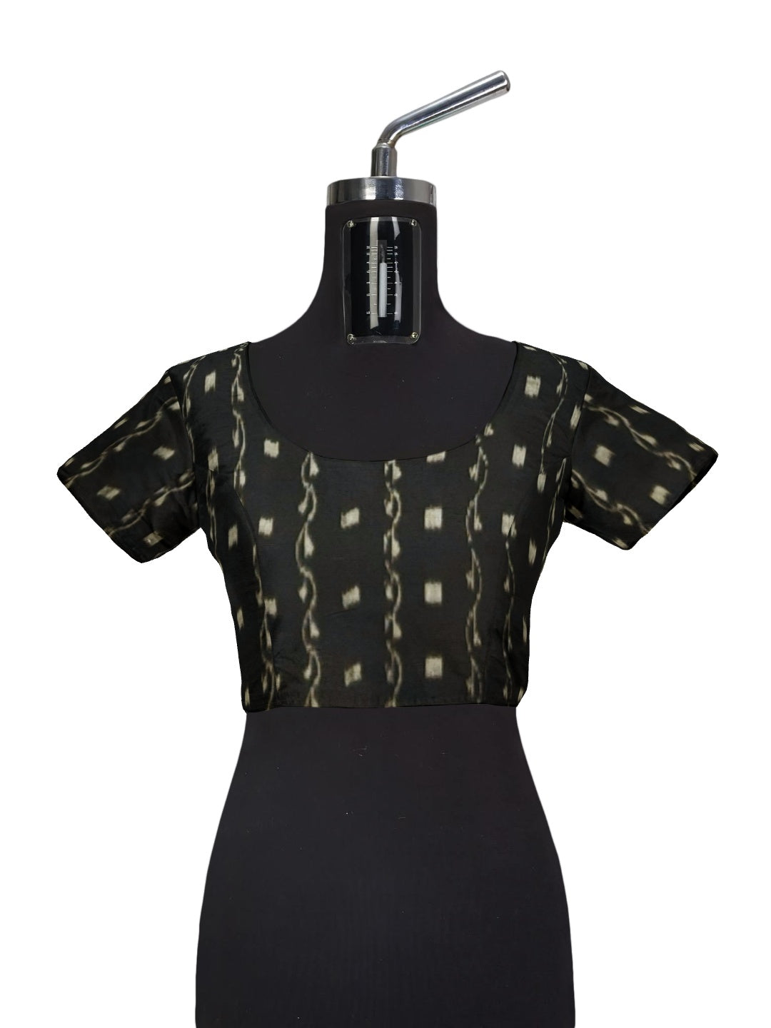 Grey Odisha Ikat saree with cotton ikat blouse piece