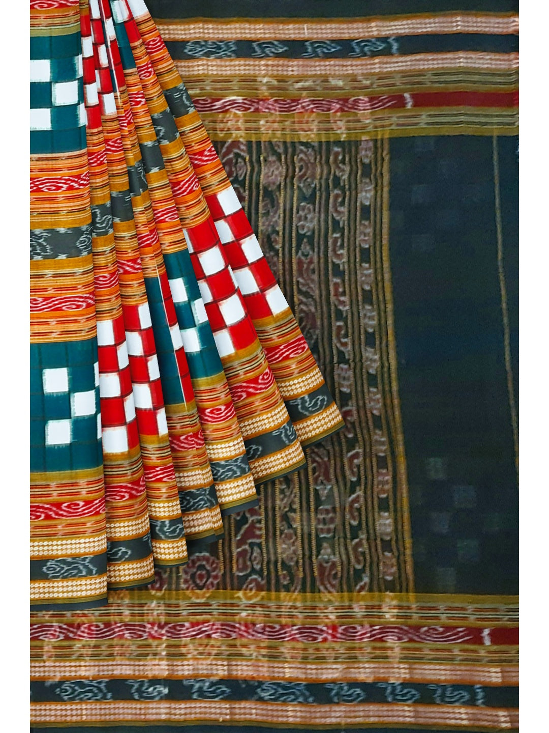 Bichitrapuri Sambalpuri  Cotton Saree with cotton ikat blouse piece