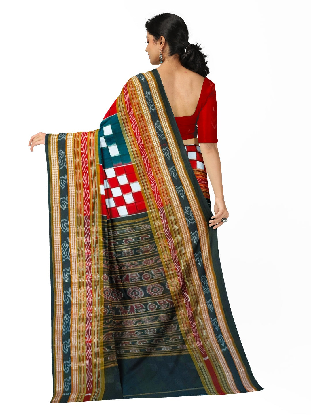 Bichitrapuri Sambalpuri  Cotton Saree with cotton ikat blouse piece