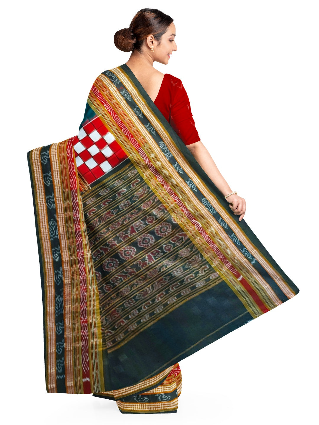 Bichitrapuri Sambalpuri  Cotton Saree with cotton ikat blouse piece