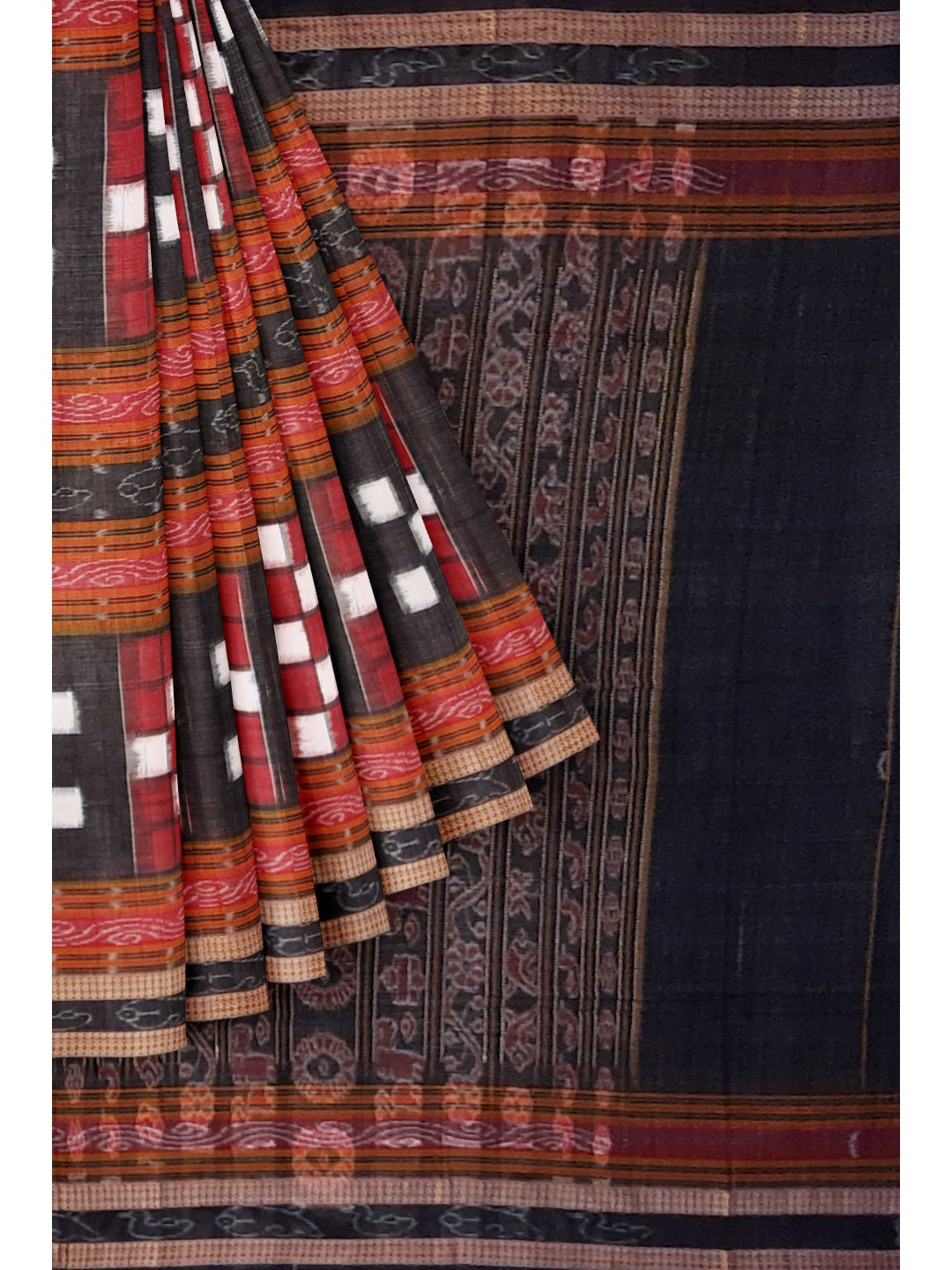 Bichitrapuri Sambalpuri  Cotton Saree with cotton ikat blouse piece