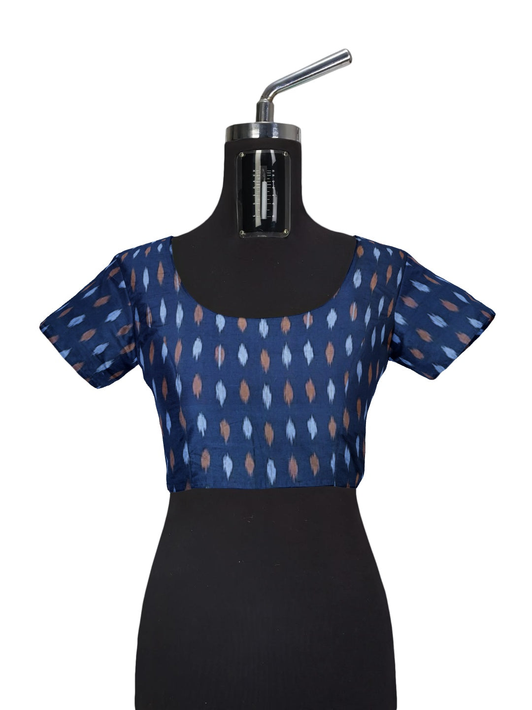 Blue Cotton Odisha Ikat saree  with mix match cotton ikat blouse