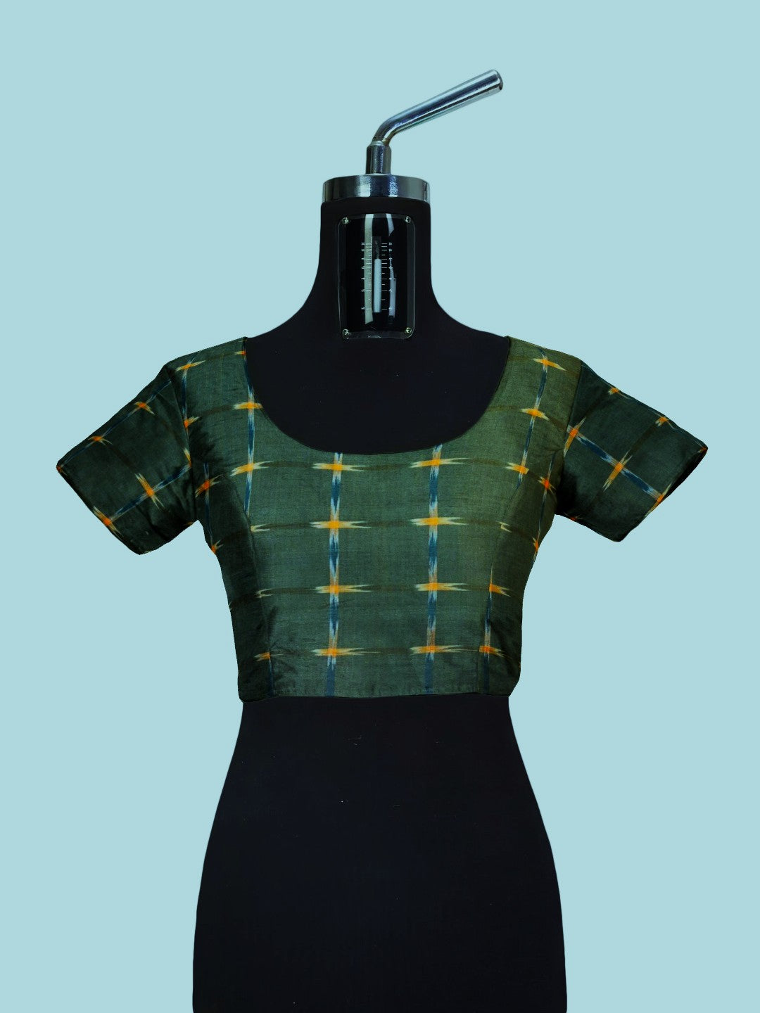 Yellow Cotton Odisha Ikat saree  with mix match cotton ikat blouse