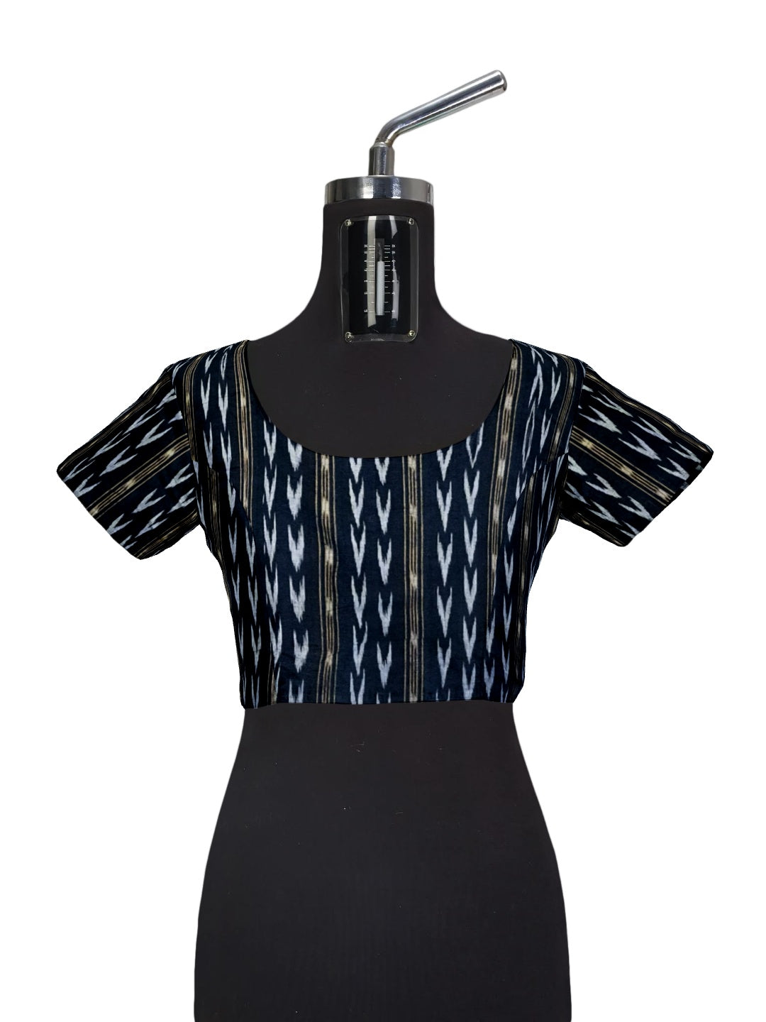 Grey Ekphulia Pattern Odisha Ikat Cotton Saree with cotton ikat blouse piece