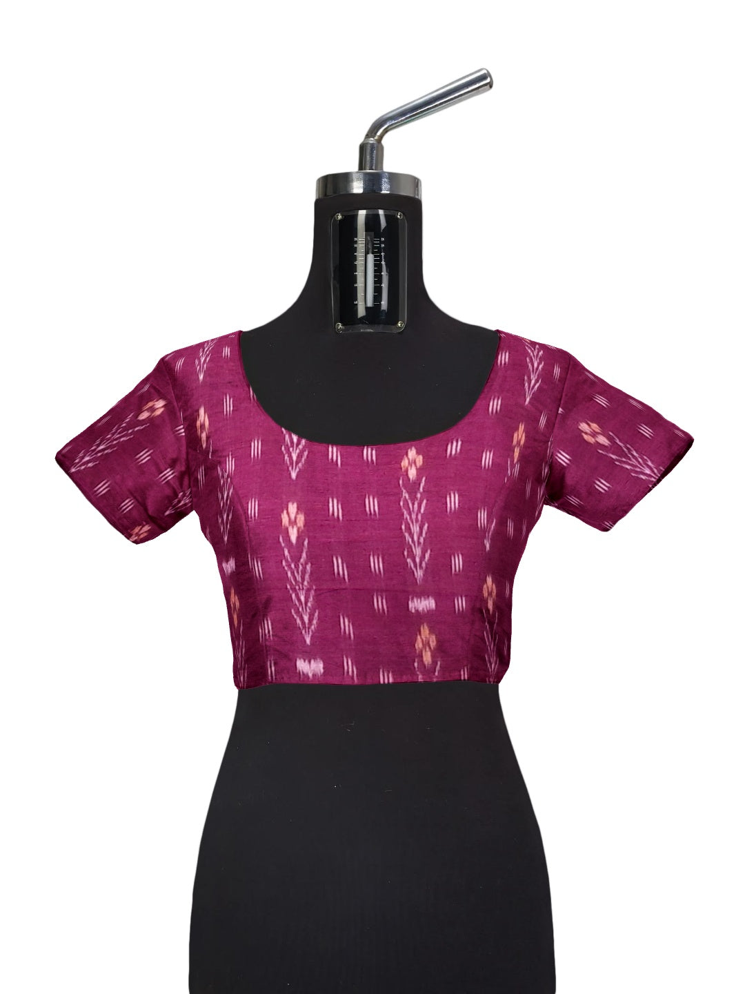 Violet Pink Cotton Odisha Ikat saree  with mix match cotton ikat blouse