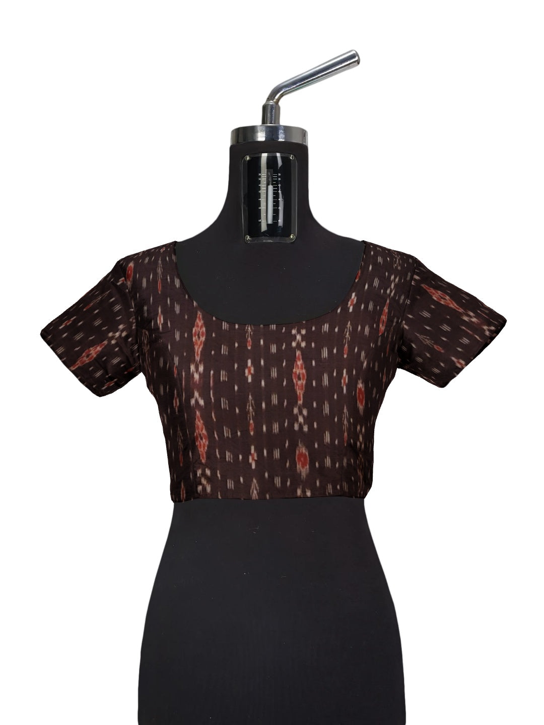 Maroon Cotton Odisha Ikat saree with cotton ikat blouse piece