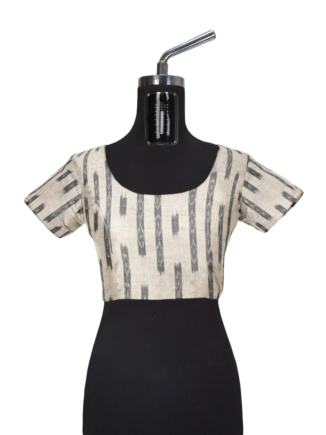 Black Nabakothi Pattern ikat cotton Saree with mix match cotton Ikat blouse