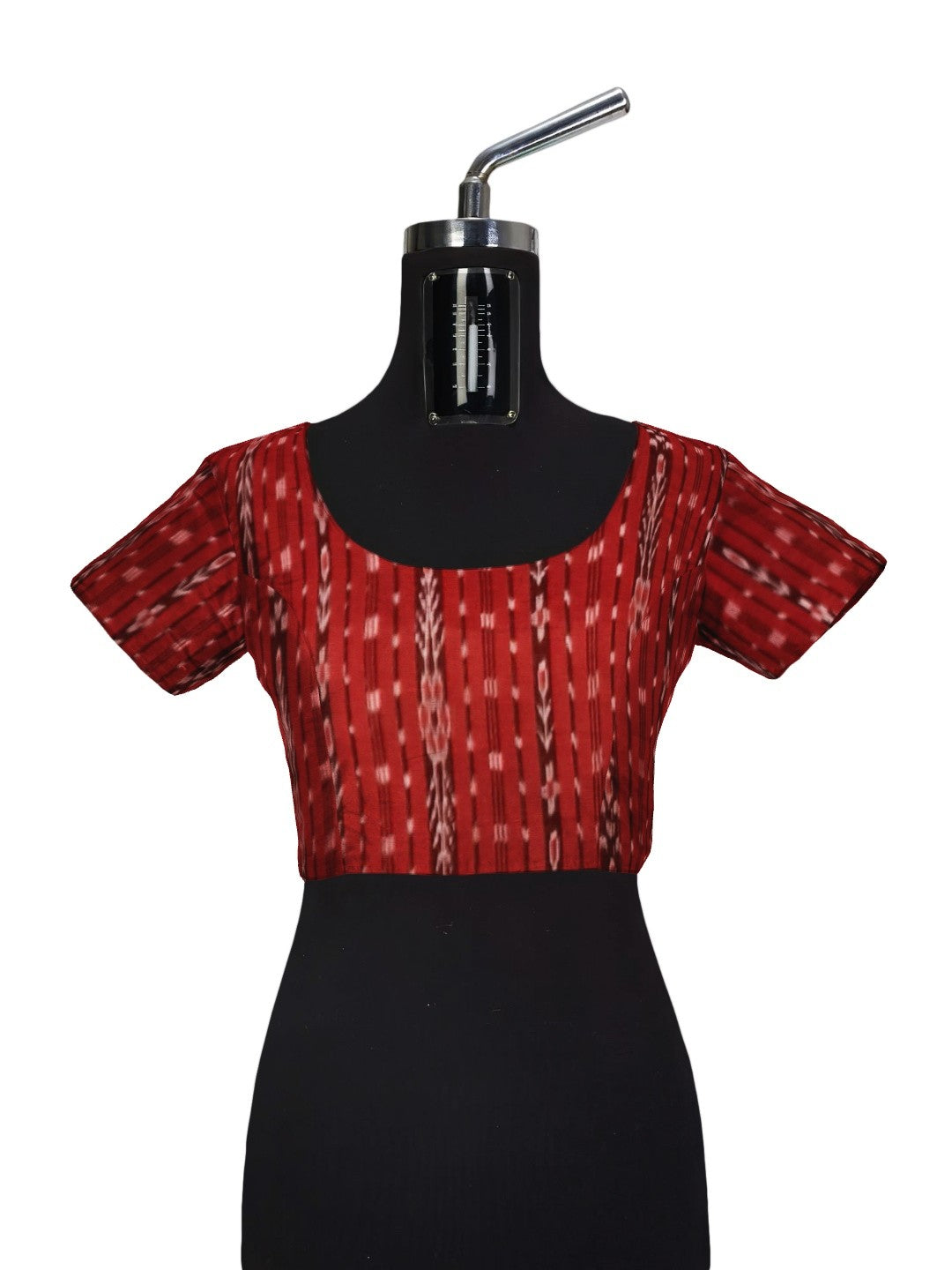 Beige with Maroon Cotton Odisha Ikat saree with mix match cotton ikat blouse piece