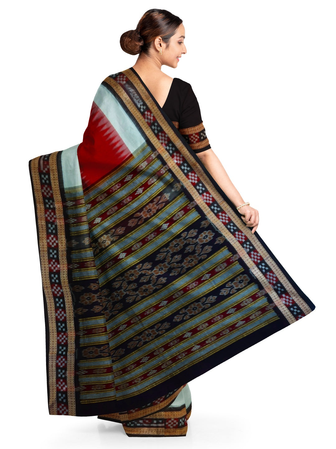 Multi Coloured Sambalpuri Cotton Saree with running blouse piece