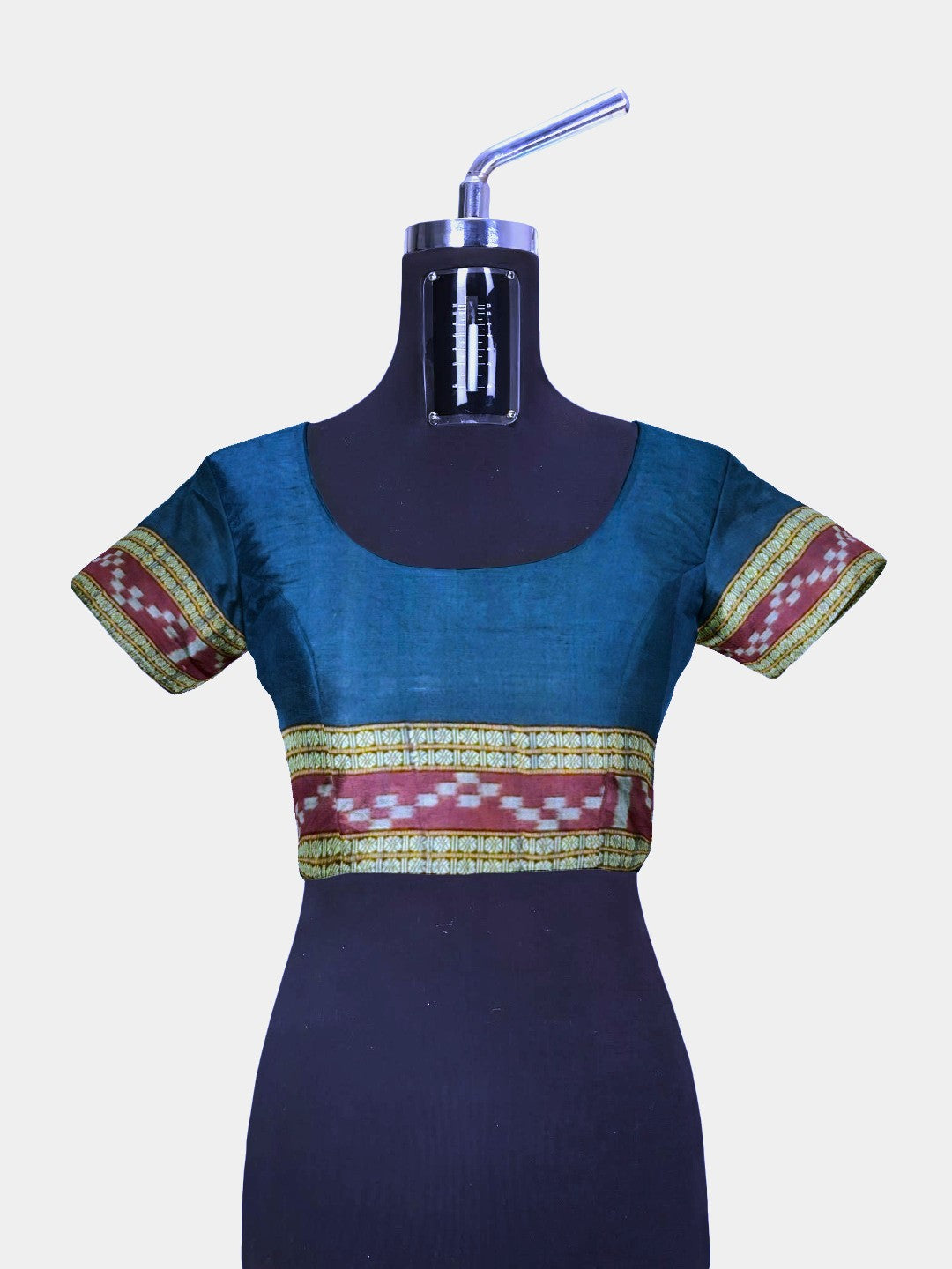 Blue striped body Cotton Odisha Ikat saree with mix match blouse piece