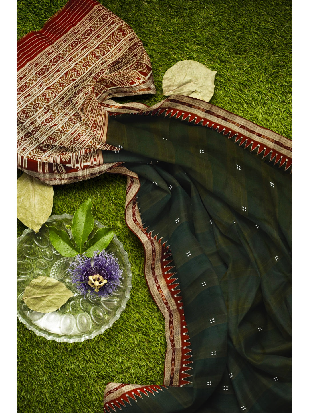 Black and Maroon Odisha Khandua Pata Silk Saree