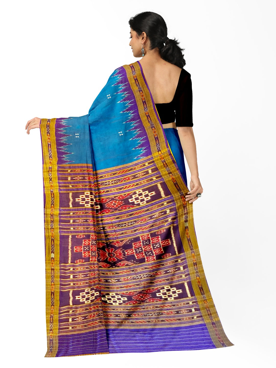 Blue Odisha Khandua Pata Silk Saree