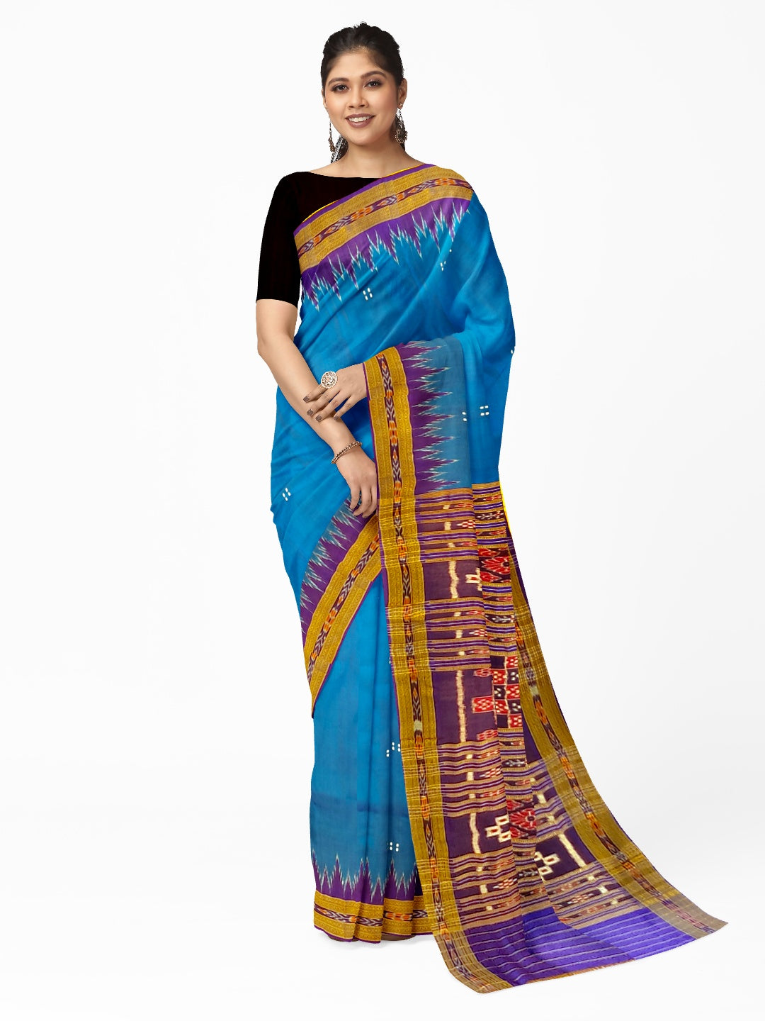 Blue Odisha Khandua Pata Silk Saree