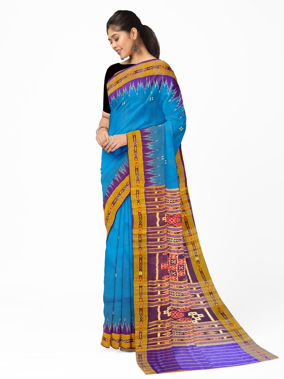 Blue Odisha Khandua Pata Silk Saree