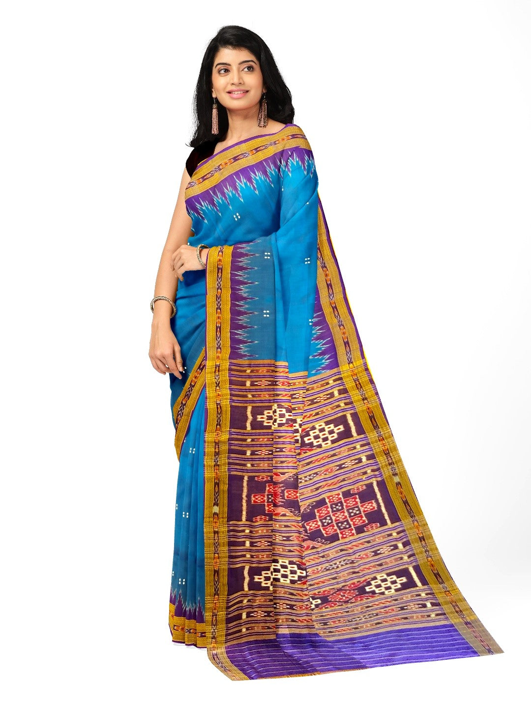 Blue Odisha Khandua Pata Silk Saree