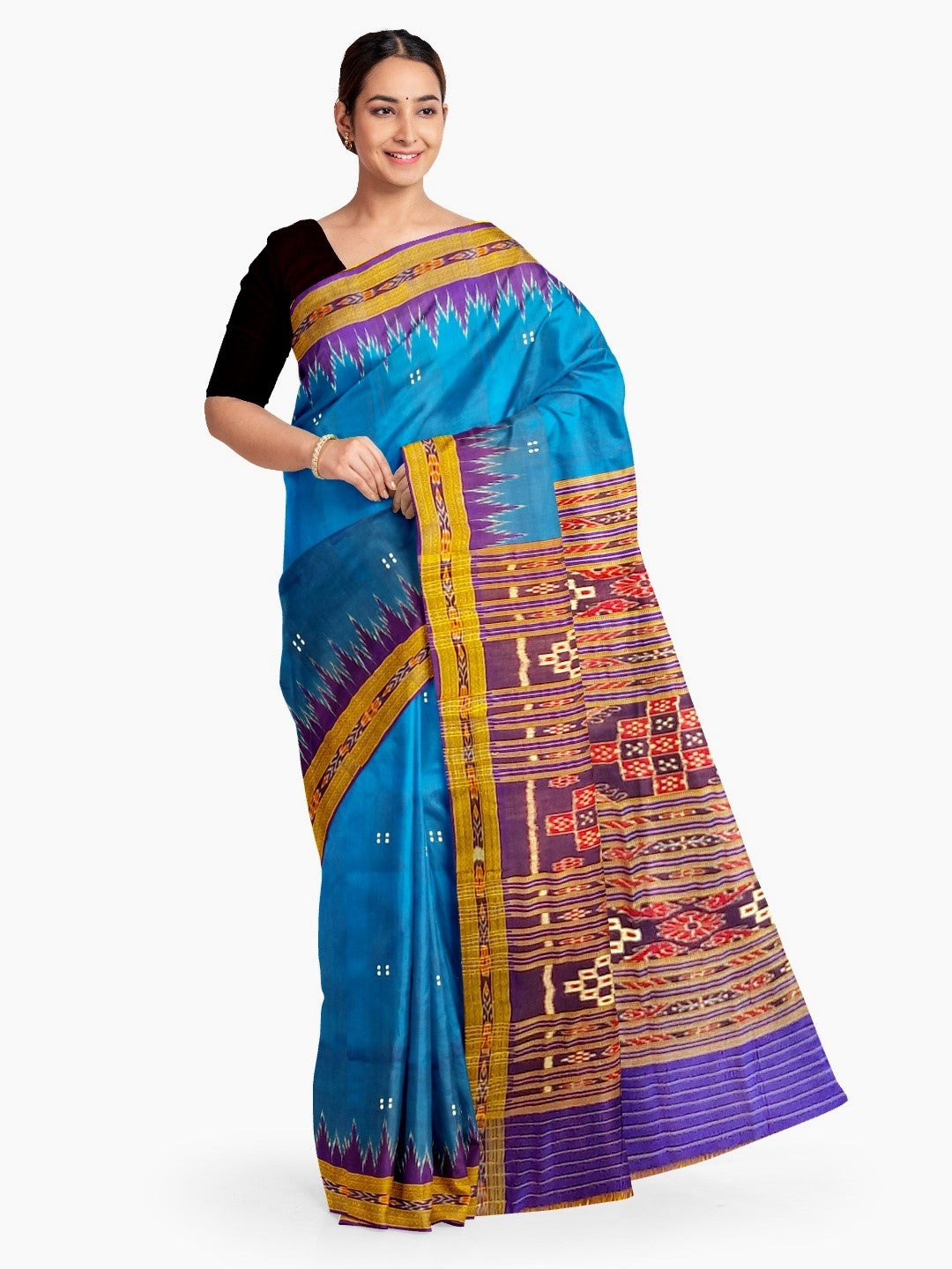 Blue Odisha Khandua Pata Silk Saree