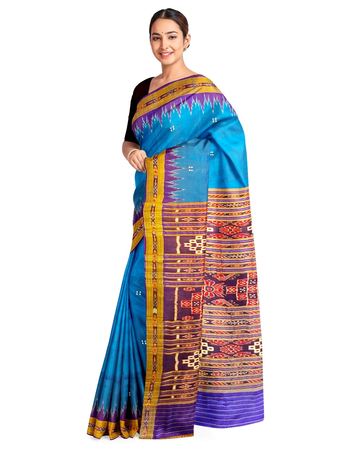 Blue Odisha Khandua Pata Silk Saree