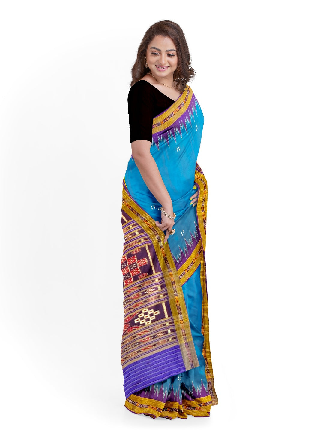 Blue Odisha Khandua Pata Silk Saree