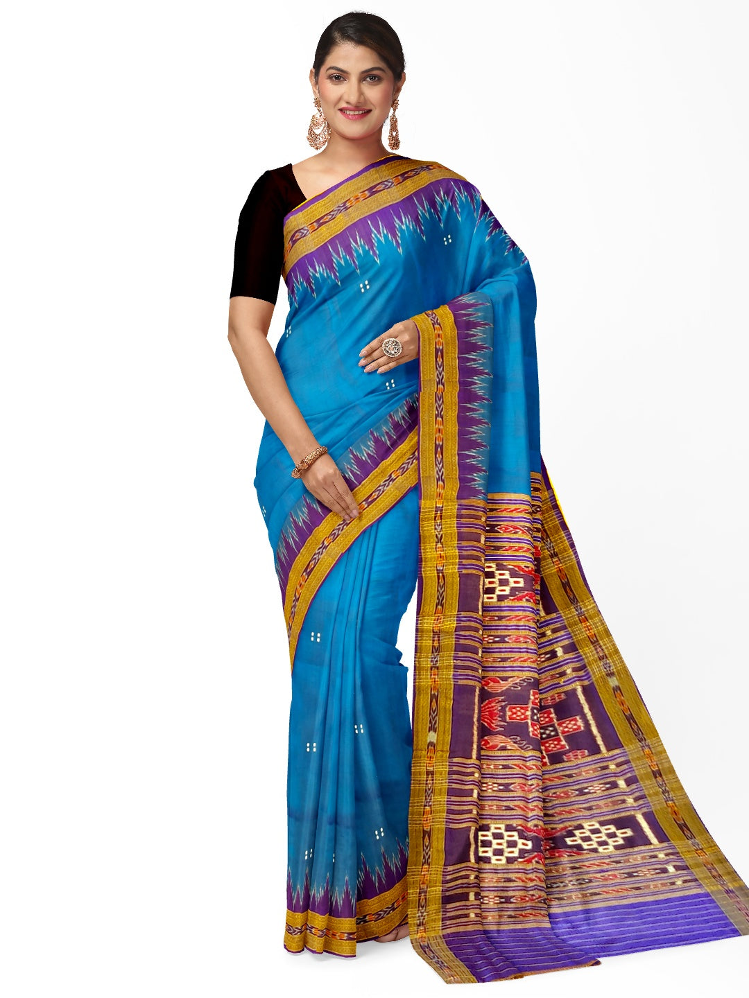 Blue Odisha Khandua Pata Silk Saree