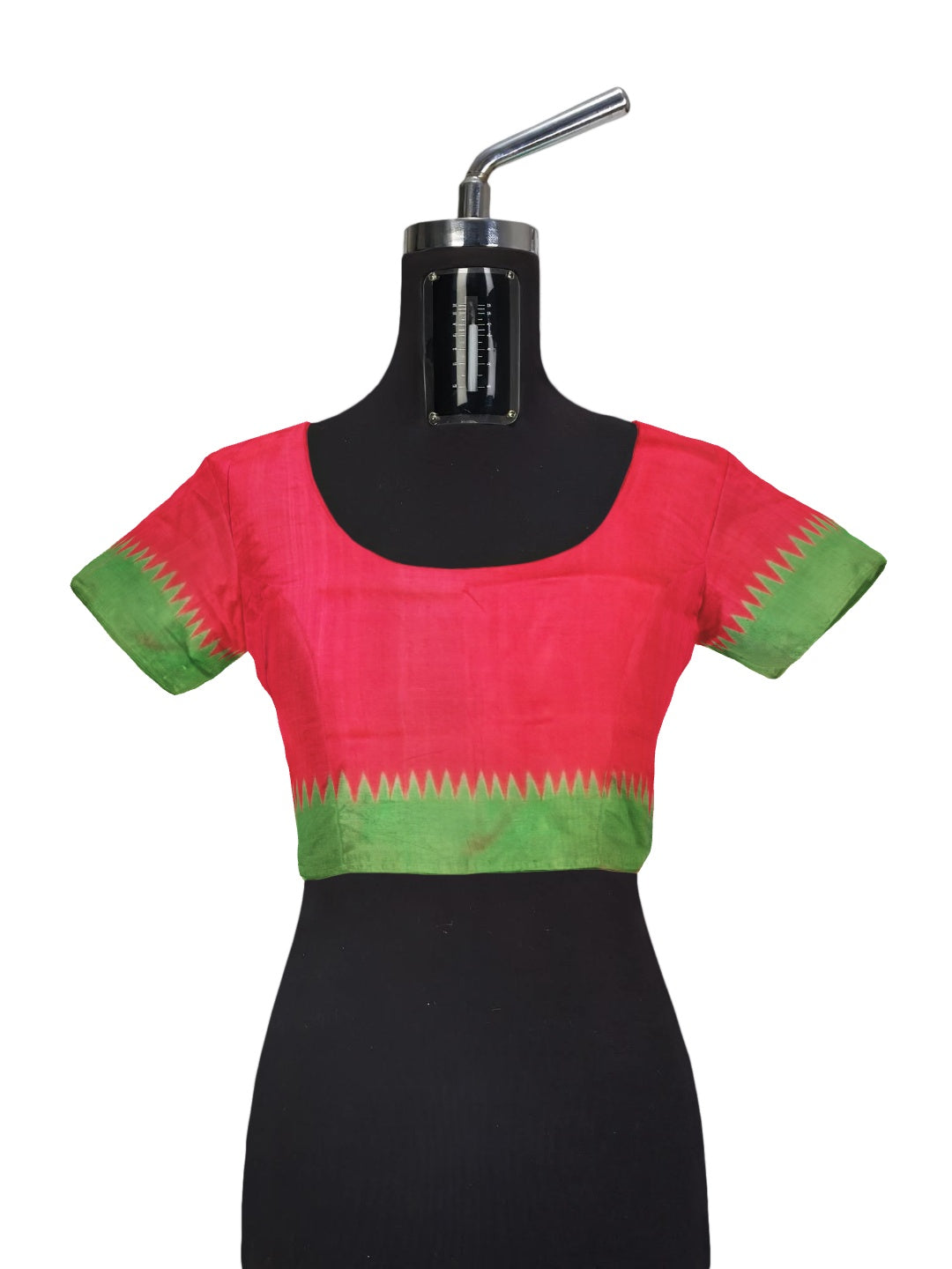 Green Pink Phoda Kumbha Berhampuri Patta Silk Saree with running blouse piece