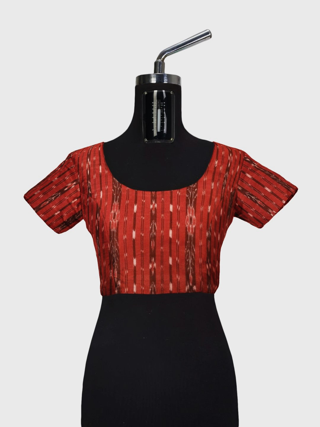 Beige Tussar Silk Odisha Ikat Saree with cotton ikat blouse piece