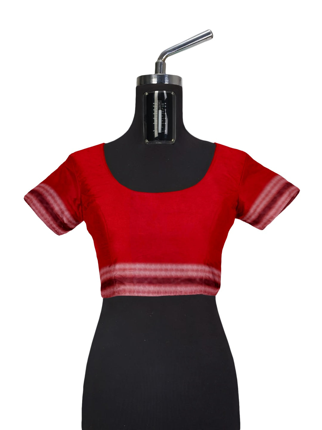 Pink with Red Tussar Silk Patli pleats Odisha Ikat Saree with cotton ikat blouse piece