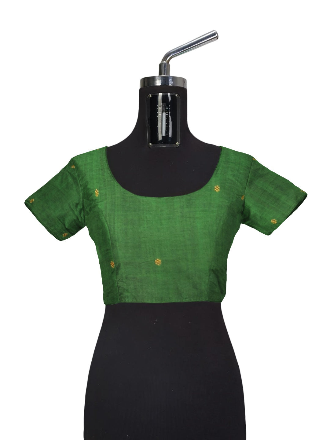 White with Green Odisha Khandua Pata Silk Saree paired with cotton ikat blouse piece