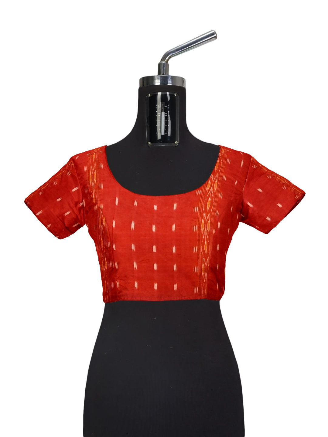 Golden Odisha Khandua Pata Silk Saree paired with cotton ikat blouse piece