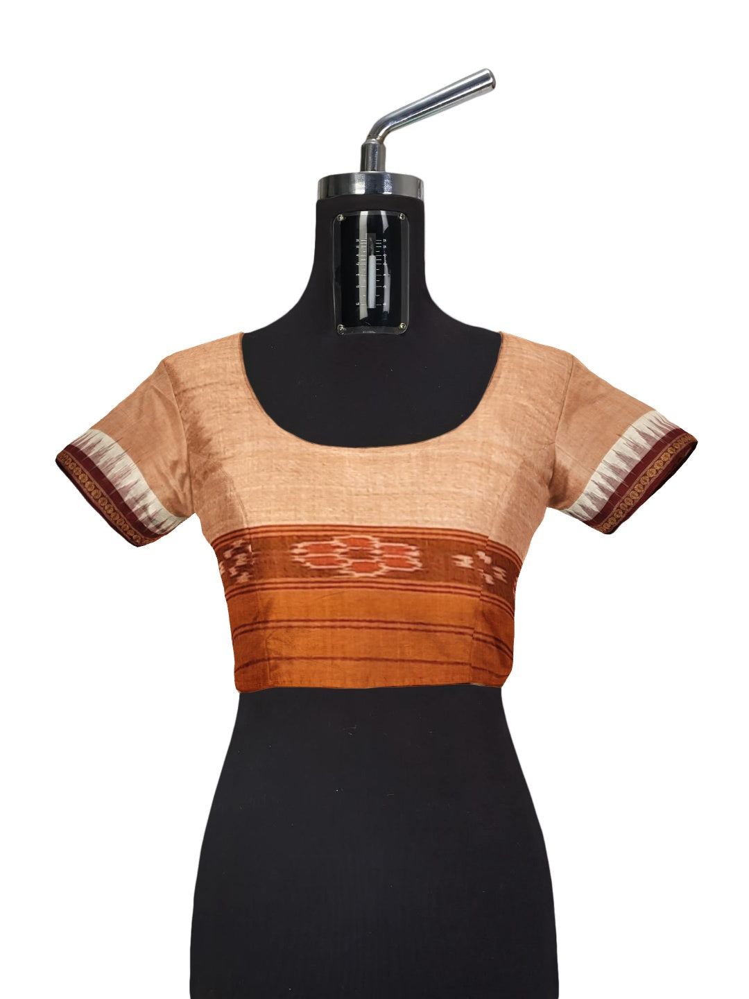 Peach and Maroon Cotton Odisha Ikat saree  with mix match cotton ikat blouse