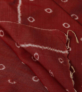 CraftsCollection.in - Maroon Cotton Odisha Handloom Stole with Ikat Motifs