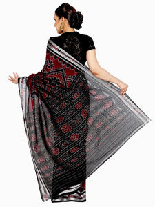 CraftsCollection.in - Black Odisha Handloom Sambalpuri Bandha Saree