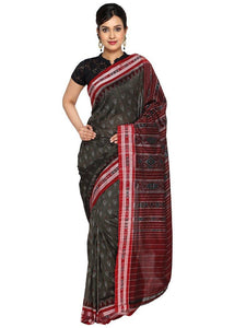 CraftsCollection.in - Grey Odisha Handloom Sambalpuri Bandha Saree