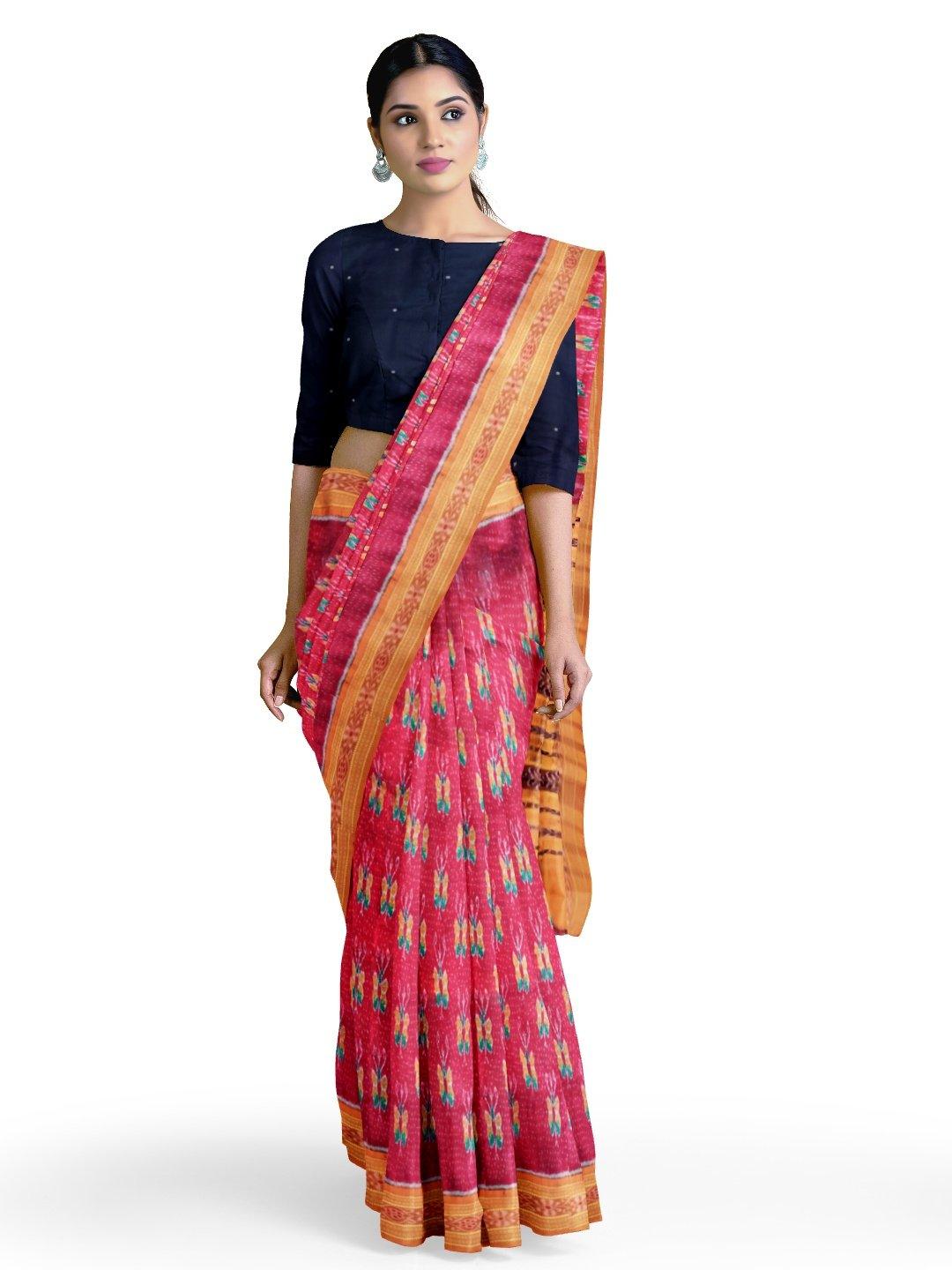 Maroon Odisha Sambalpuri Khandua Silk Saree - Crafts Collection