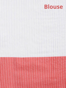 White Red Plain Sambalpuri Saree - Crafts Collection