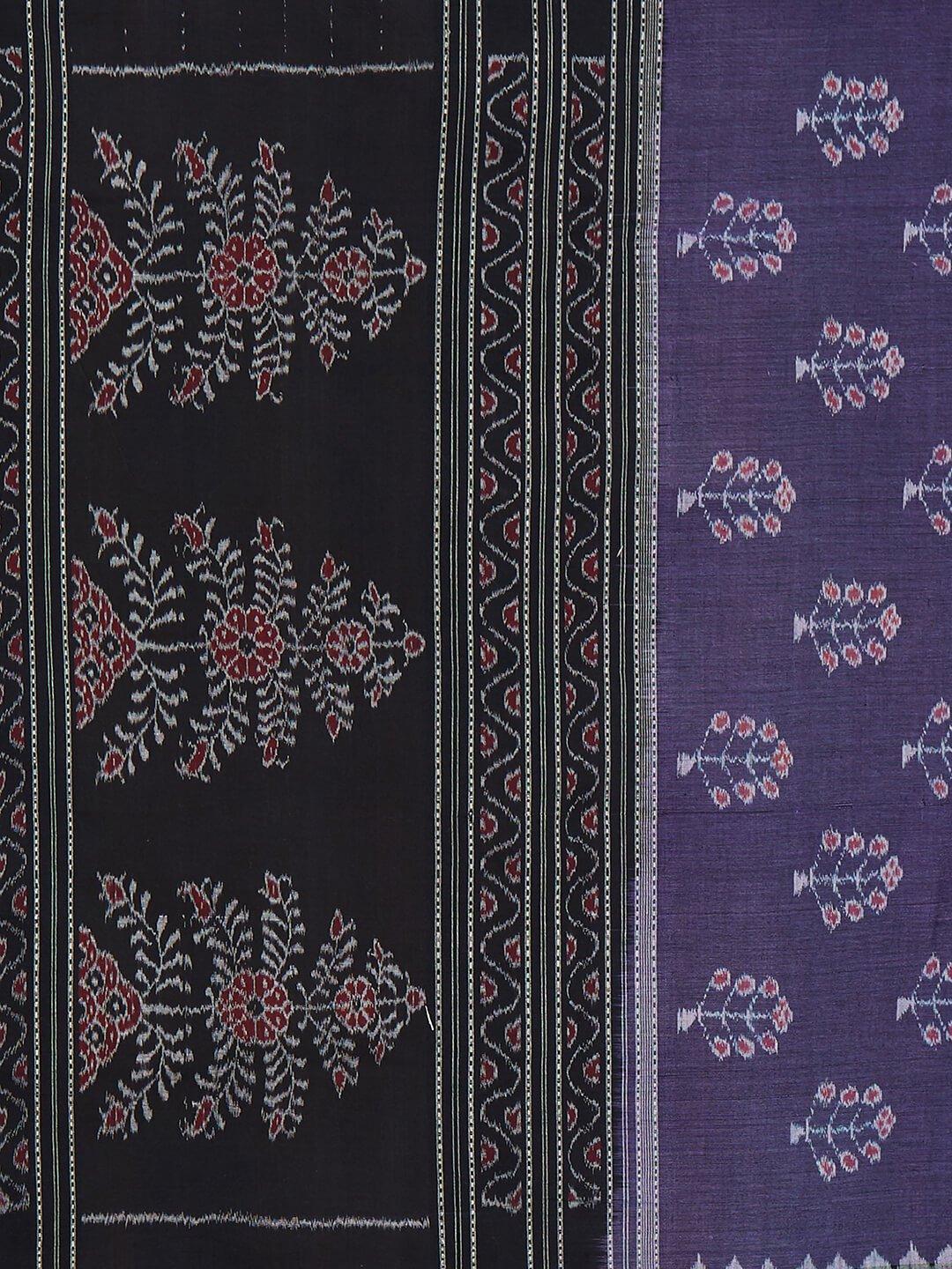 CraftsCollection.in - Purple Double Ikat Sambalpuri Cotton Dupatta