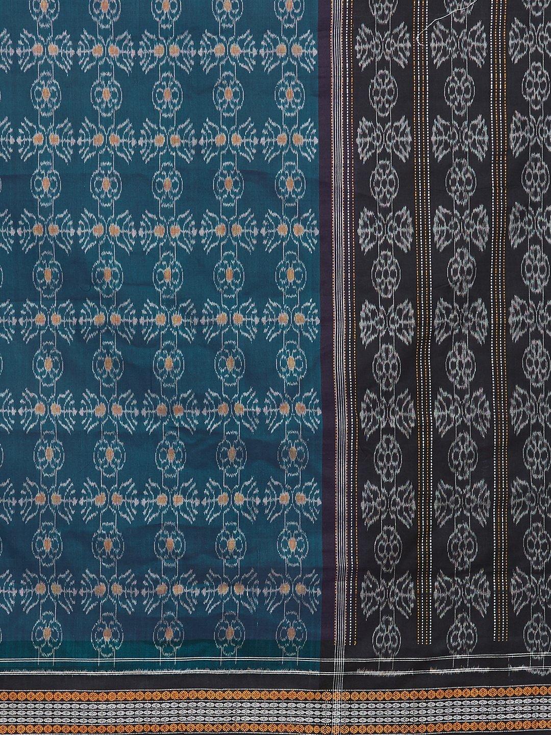 CraftsCollection.in -Blue Sambalpuri Double Ikat Cotton Dupatta