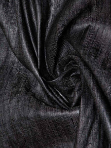 CraftsCollection.in - Black Tussar Silk Handloom Dupatta