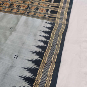 Grey Odisha Khandua Sambalpuri Silk Saree - Crafts Collection