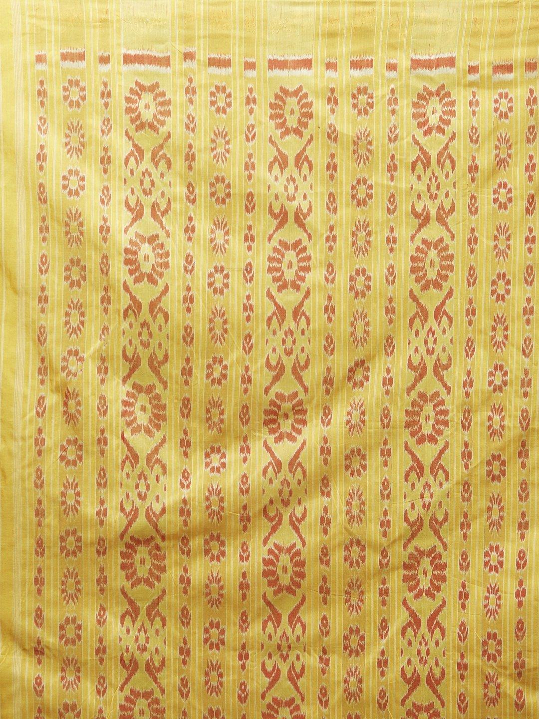 CraftsCollection.in - Yellow Odisha Cotton Sambalpuri Saree