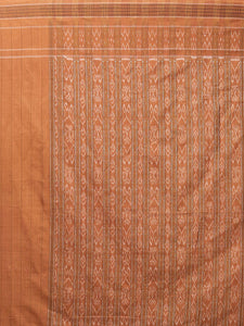 CraftsCollection.in - Green and Peach Cotton Sambalpuri Saree